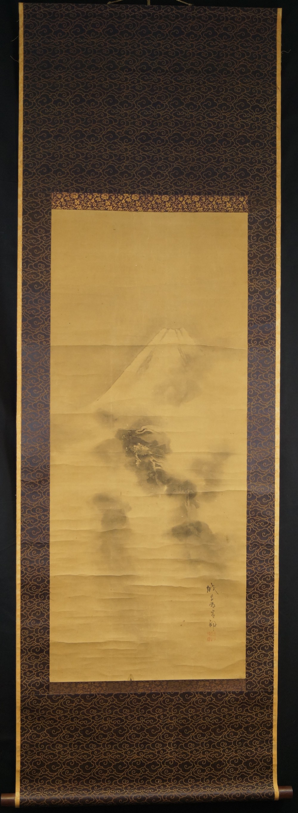 Drache am Fuji Berg - Japanisches Rollbild (Kakejiku, Kakemono)