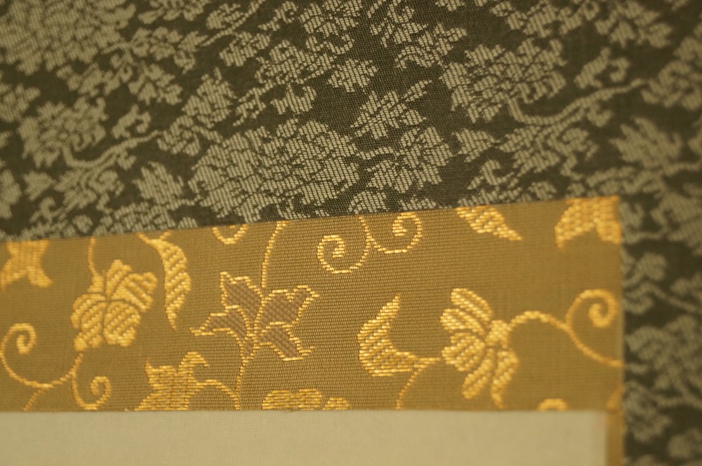Peony Hanging Scroll Mounting Detail