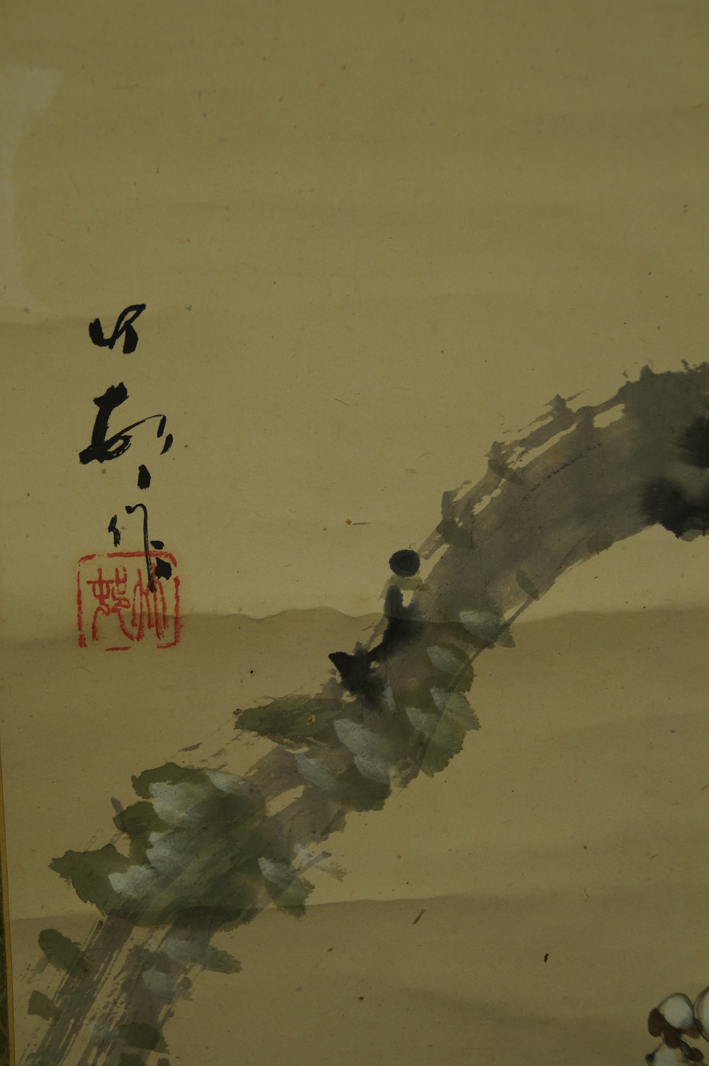 Crow on Plum Branch Signature and Seal Close-Up 2
