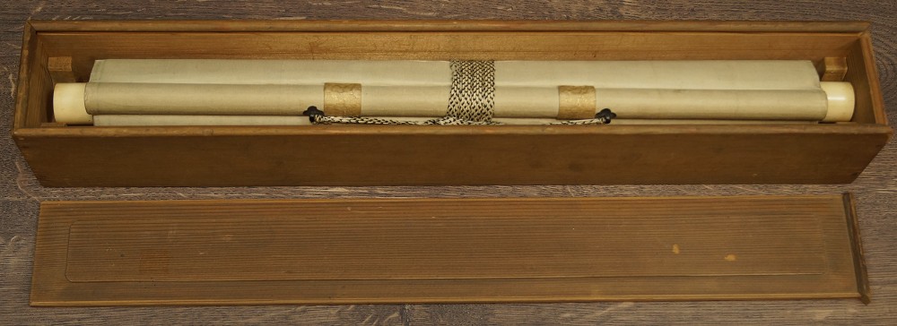 Kakemono Rolled Up in Storage Box