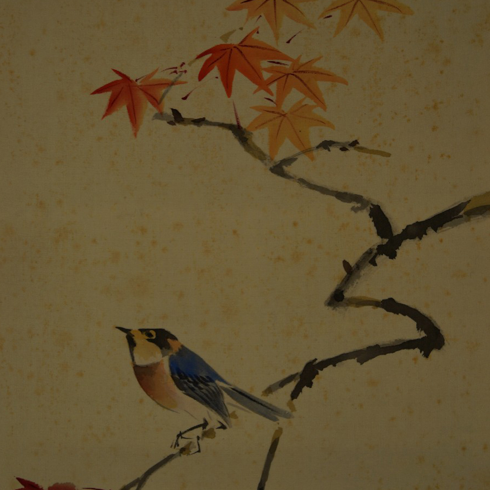 Bird on a Maple Branch by Suma Natsugo Motif Close-up Preview