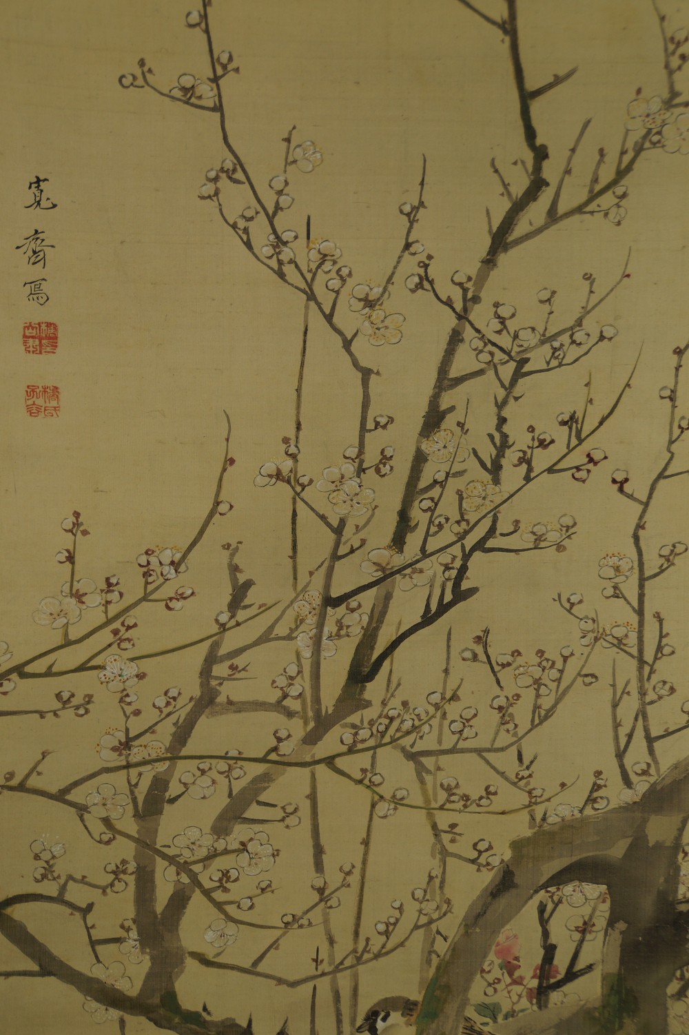 Sparrow on a Sakura Branch by Mori Kansai Plum Blossom Motif Close-Up 2