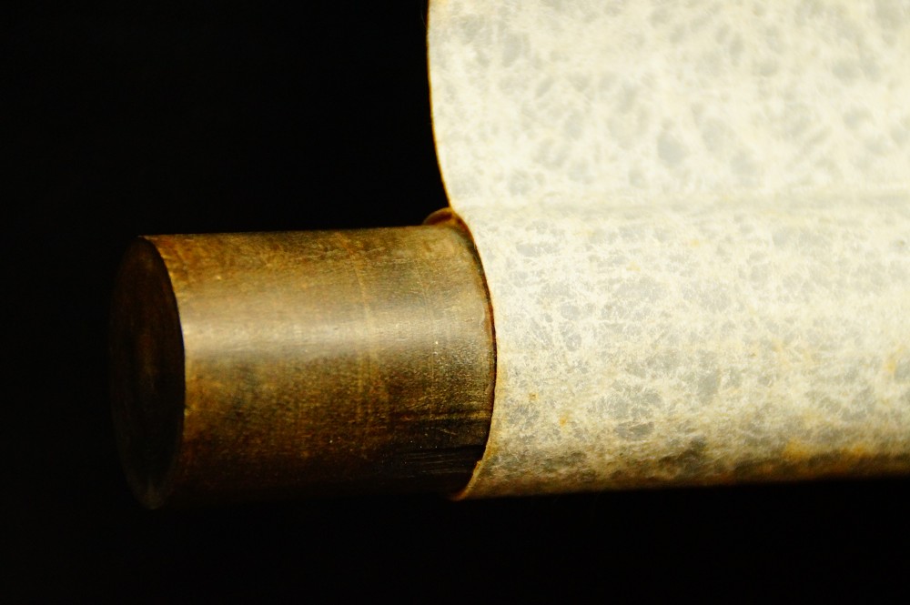 Sparrow on Bamboo Branches Kakemono by Matsuura Shodo Scroll Detail