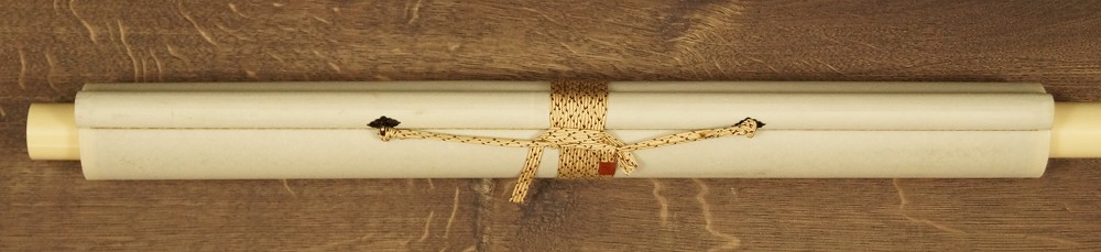 Kalligrafie Kakemono zusammengerollt