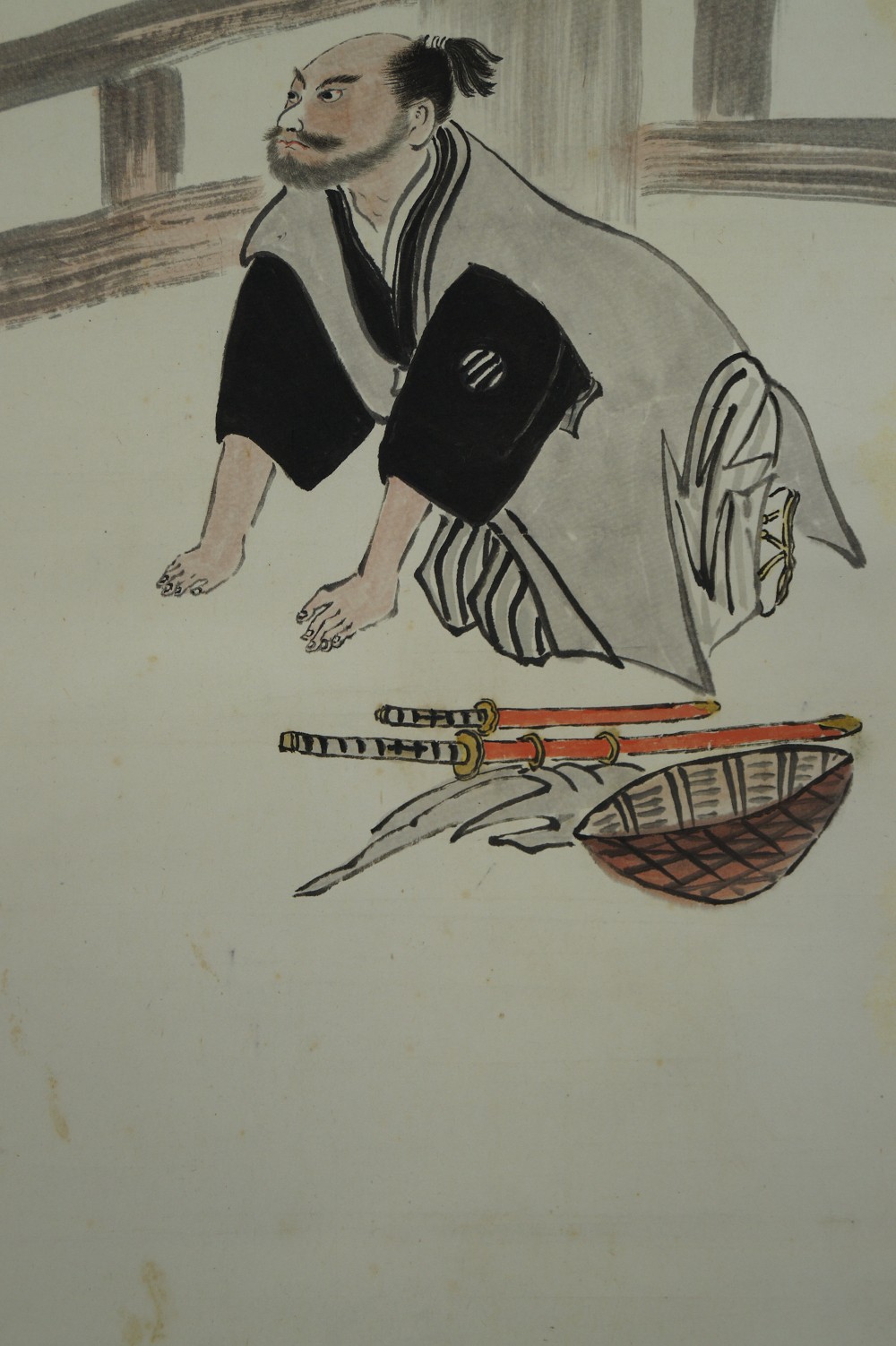 Samurai hanging scroll samurai motif close-up 2