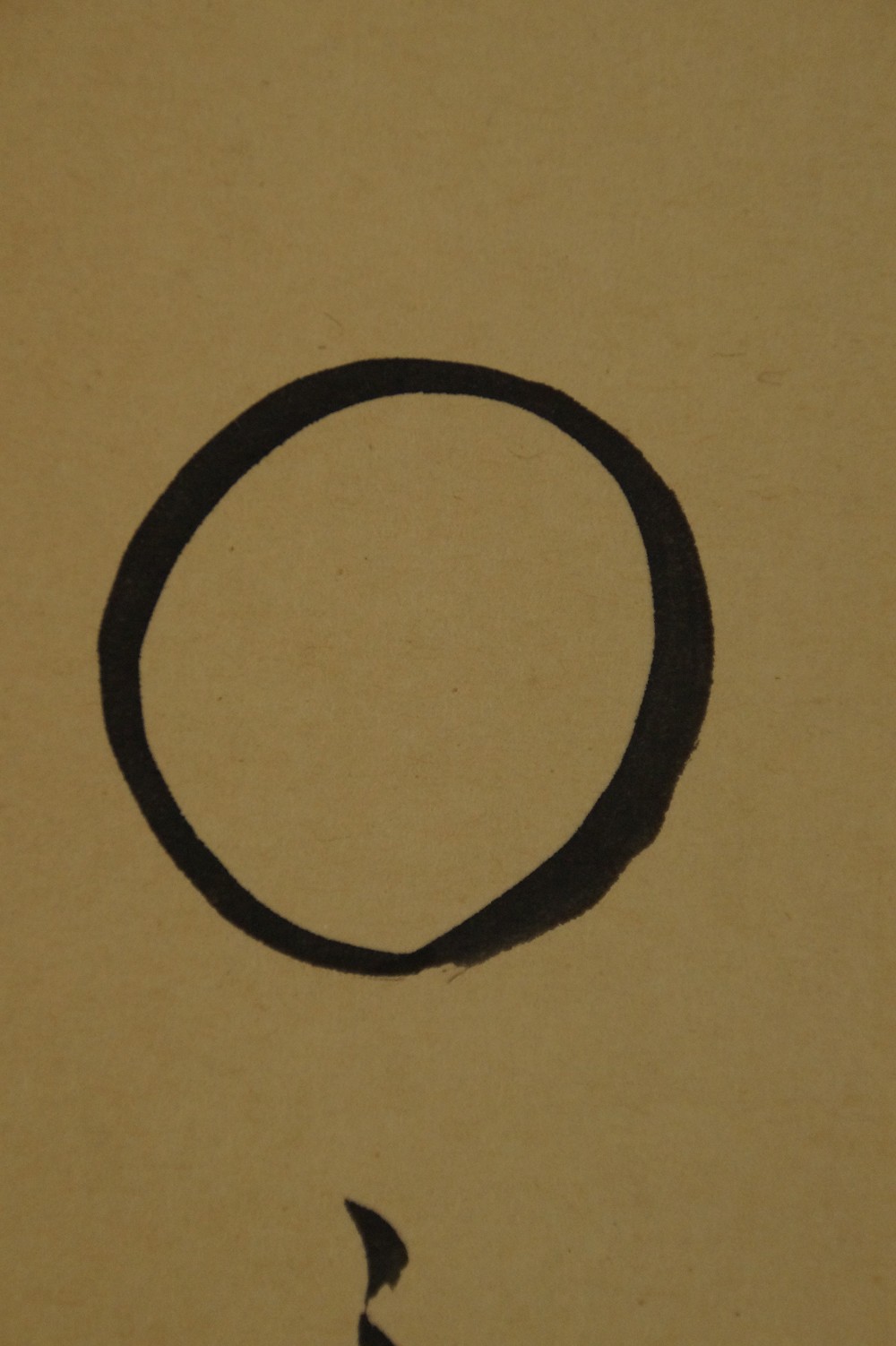 Zen Kalligrafie die Schnecke Enso Nahaufnahme