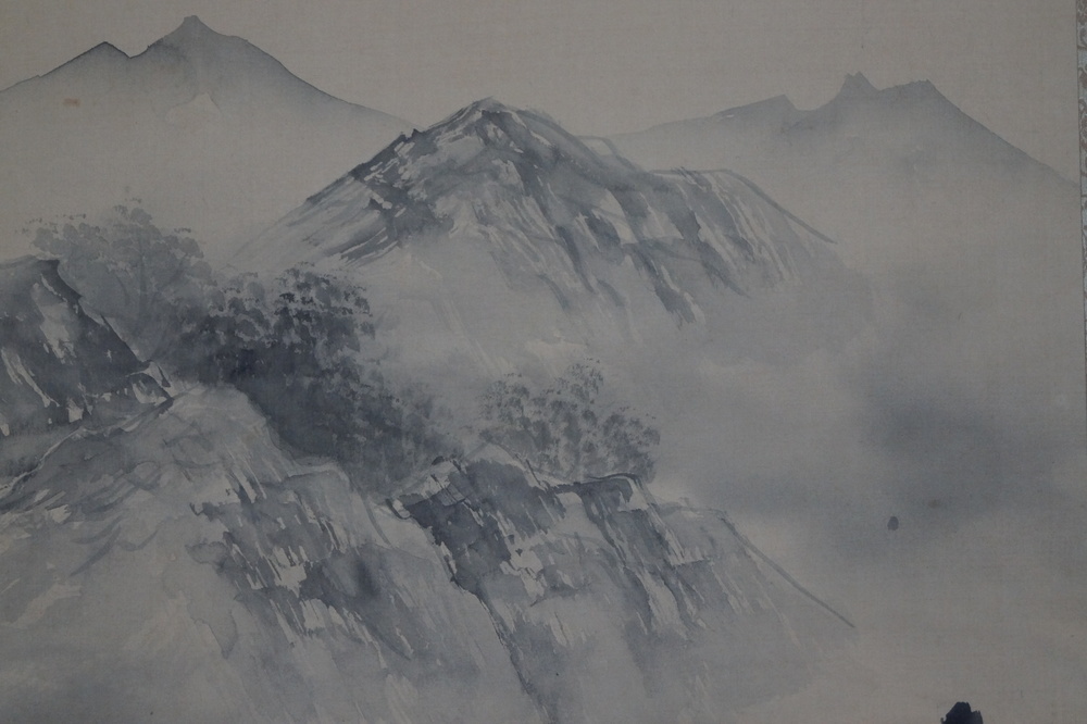 Fluss und Berge Rollbild Berg-Motiv Nahaufnahme