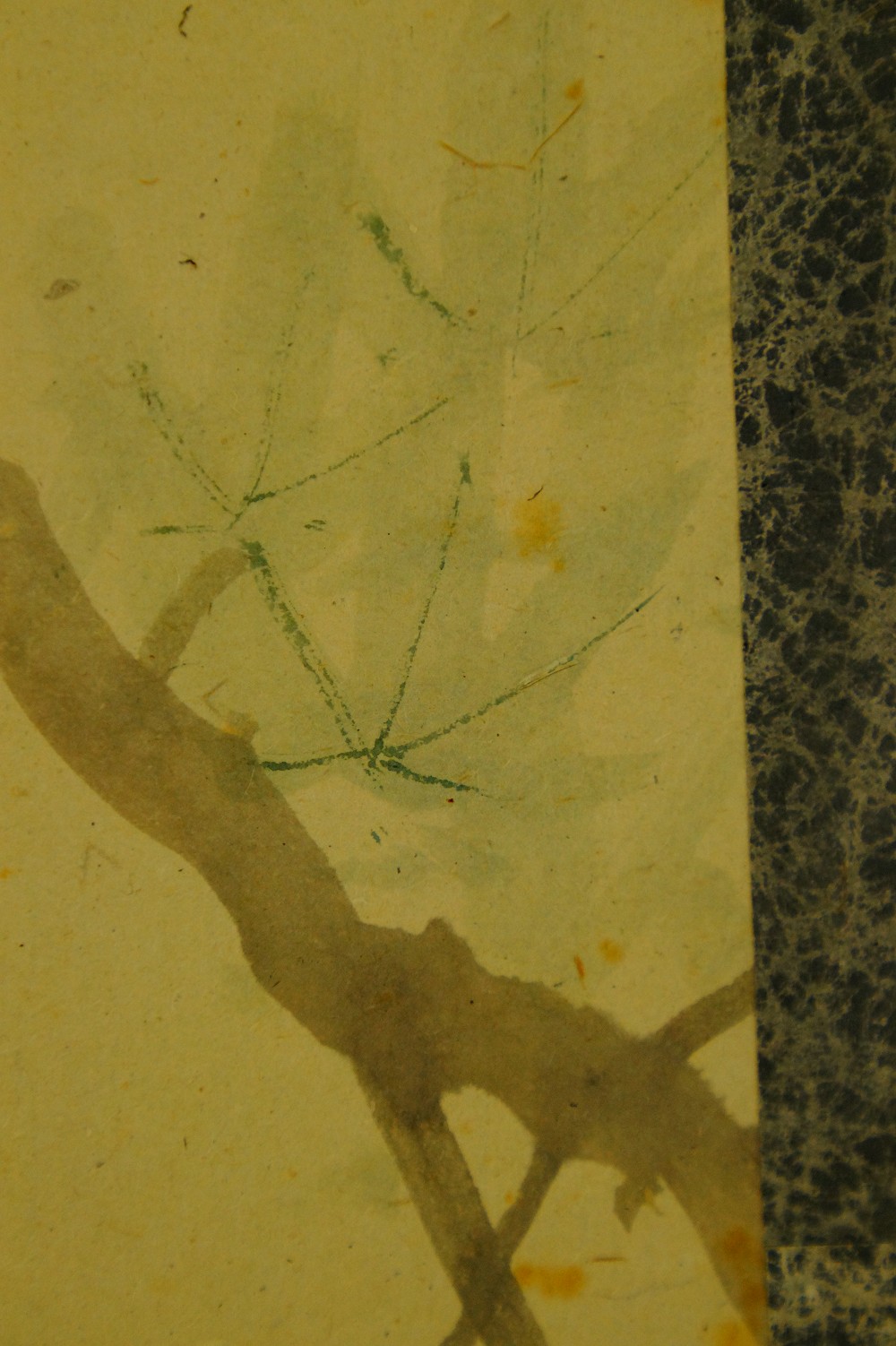 Sparrow on Bamboo Branches Kakemono by Matsuura Shodo Bamboo Motif Close-Up 4
