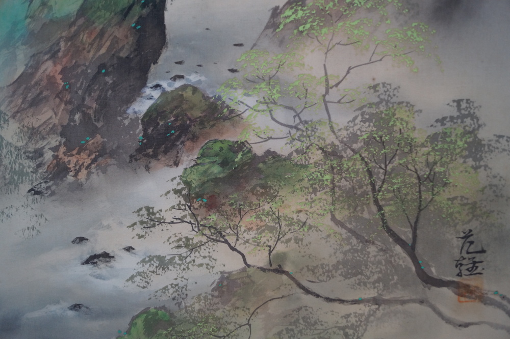 Haus am Wasserfall Kakejiku Wasserfall-Motiv Nahaufnahme 3