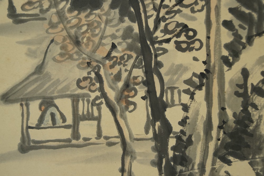 Landschaft Rollbild Kakejiku Kakemono Motiv Nahaufnahme