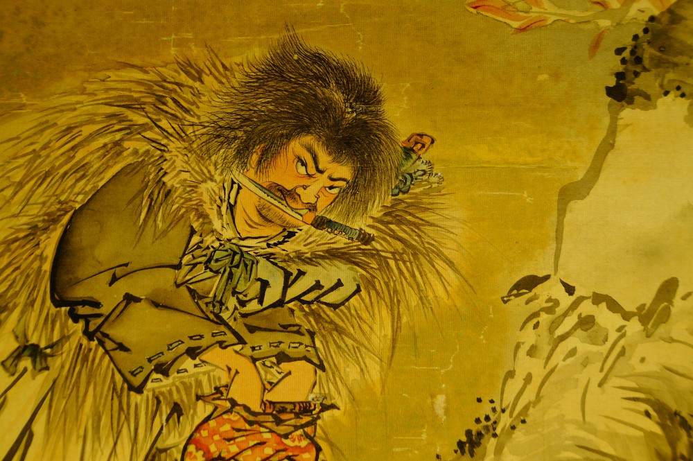 Nocturnal Robber Kakemono Robber Motif Close-Up 2