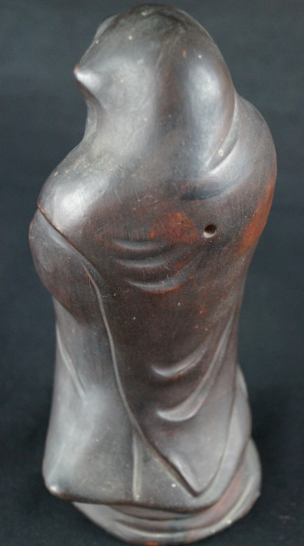 Bodhidharma Daruma Fierce Gaze Bizen Ware Robe Back Close-Up 4