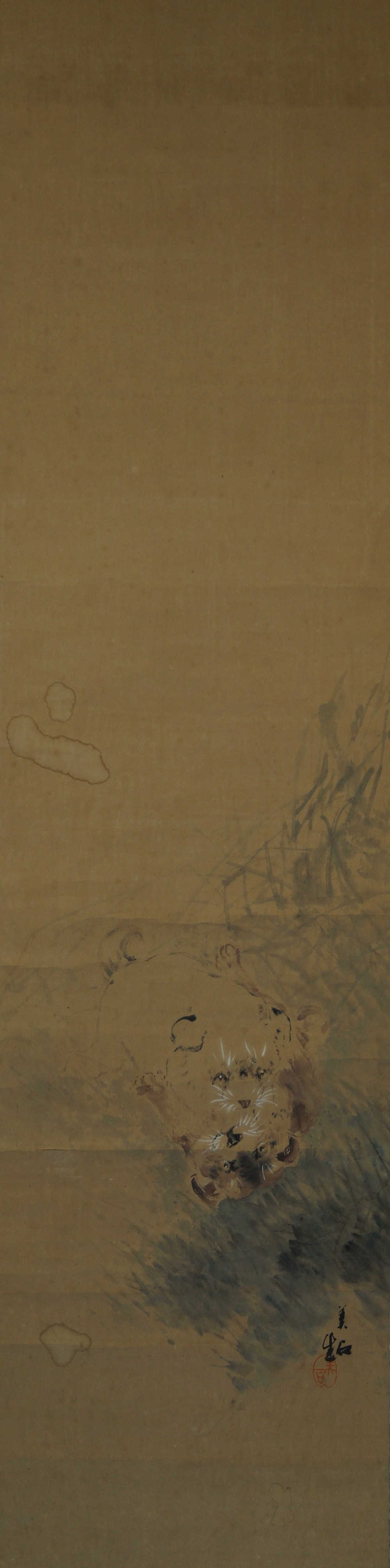 Puppies in the Grass Kakemono Full Motif Without Mounting