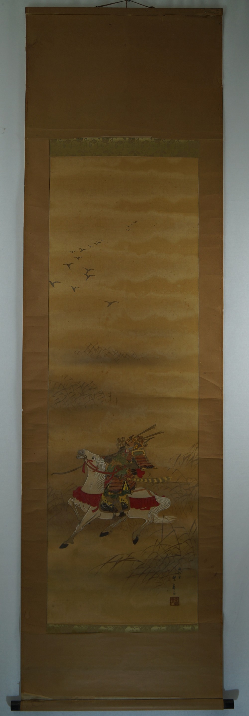 Samurai Hanging Scroll Full View of Hanging Scroll