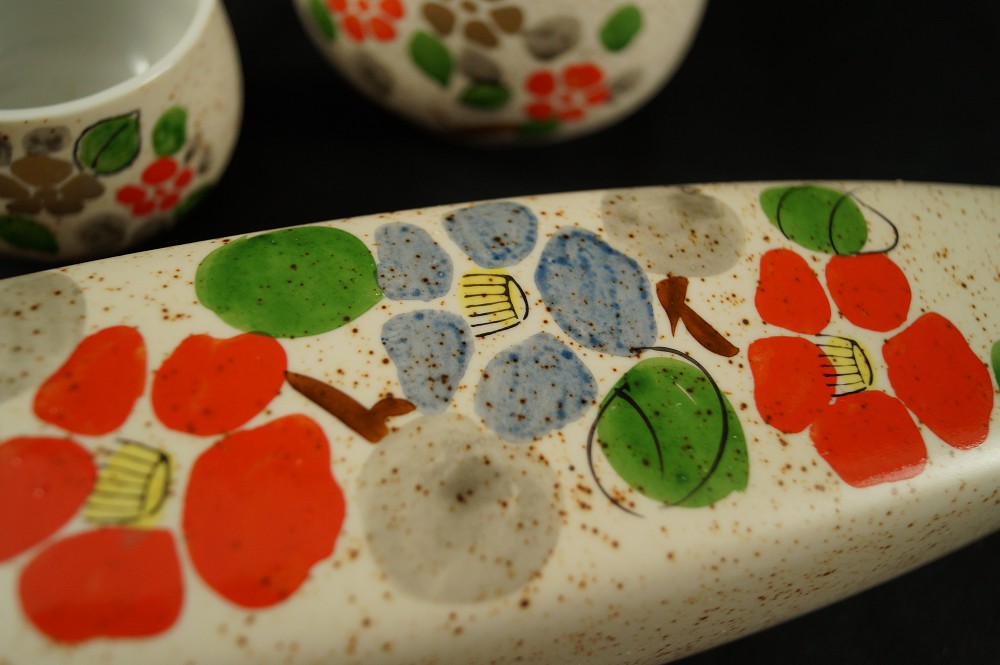 Tea set floral motif Imari porcelain motif close-up 4