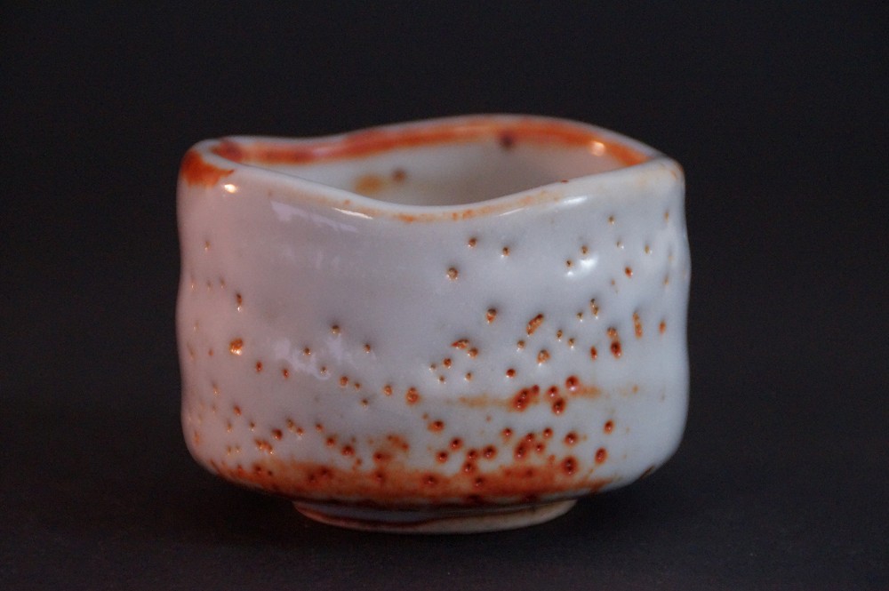 Shino Sake Cup Guinomi by Sato Yasumoto Side View 2