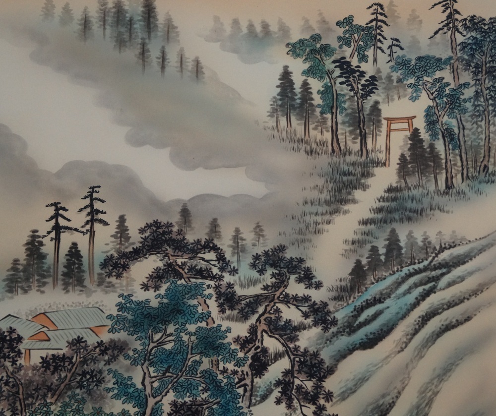 Landschaft Kakejiku Torii-Motiv Nahaufnahme