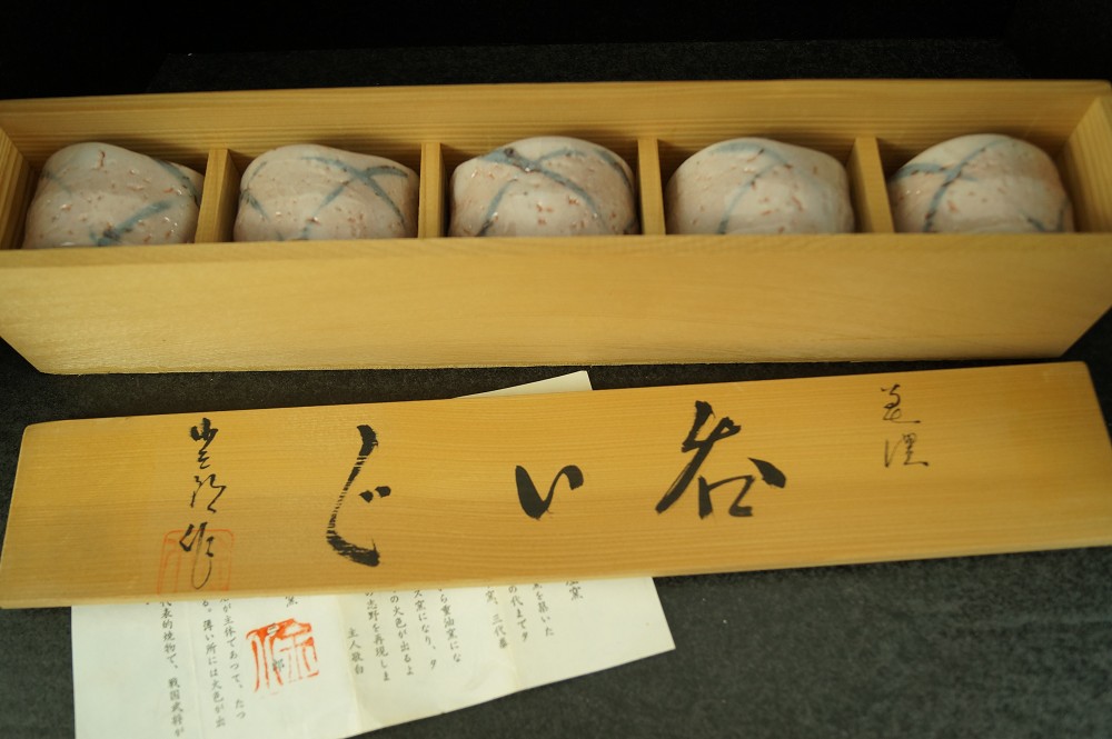 Sake Cups Guinomi Set of 5 in Storage Box