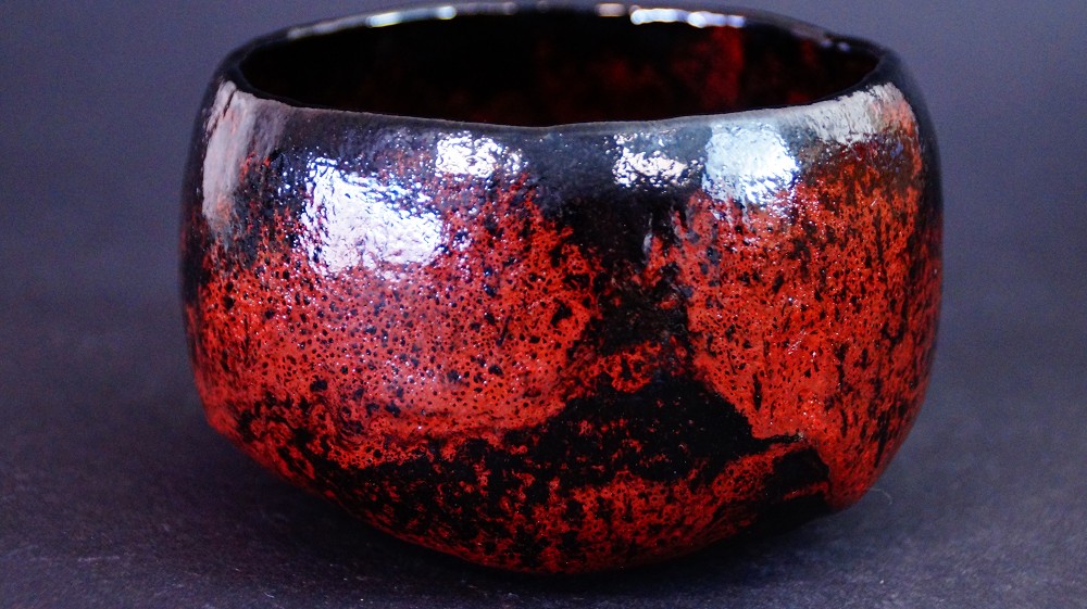 Chawan Made of Kuro Raku Ware Back View
