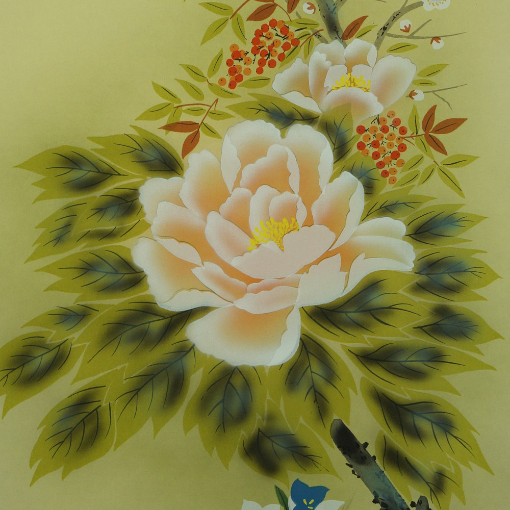 Flower Hanging Scroll Motif Close-Up Preview