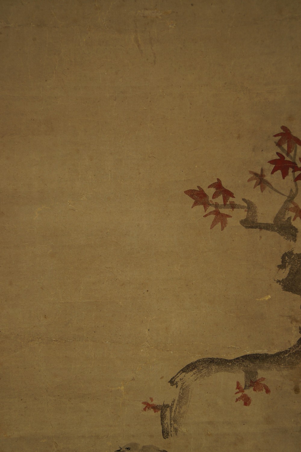 Five sparrows on a maple branch maple motif close-up 1