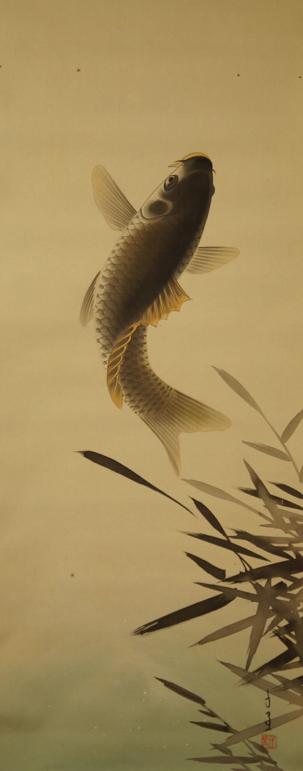 Leaping Koi Kakemono Full Motif Without Mounting