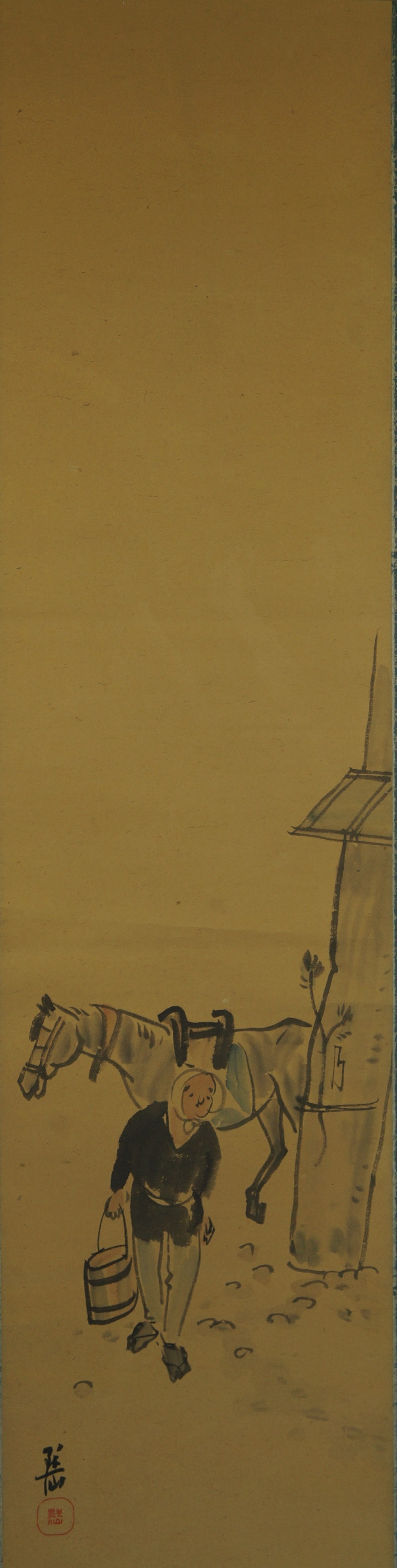 Horse leader at the shrine kakemono full motif without mounting