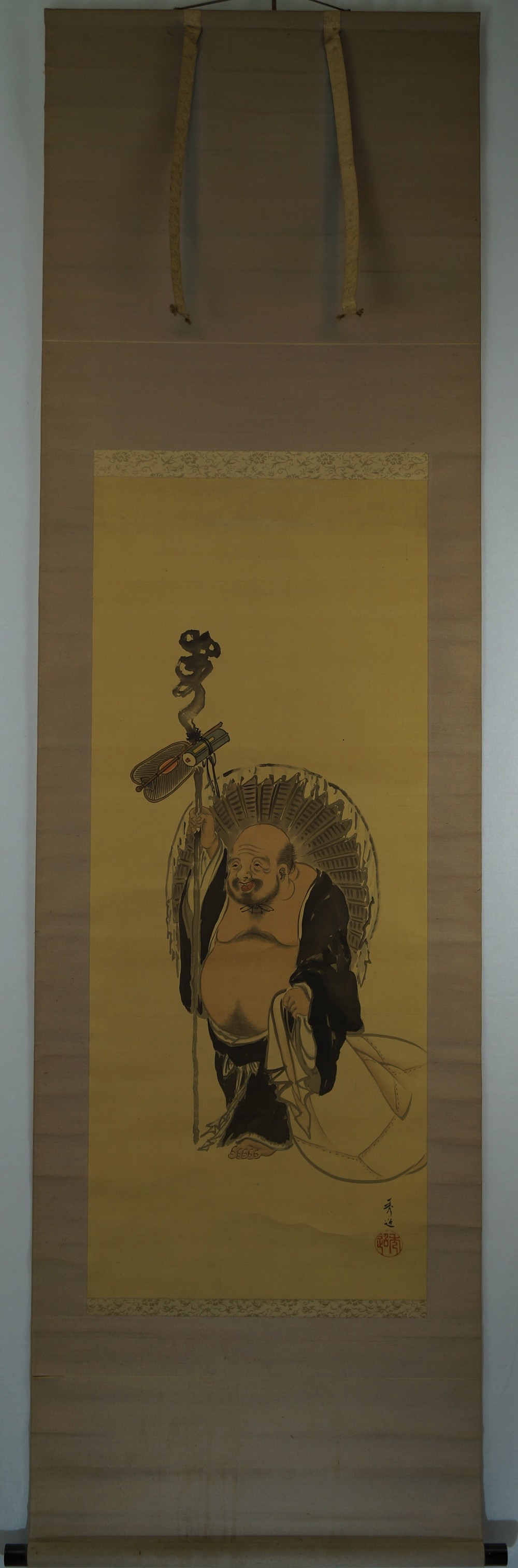 Hotei Hanging Scroll Full View of Scroll