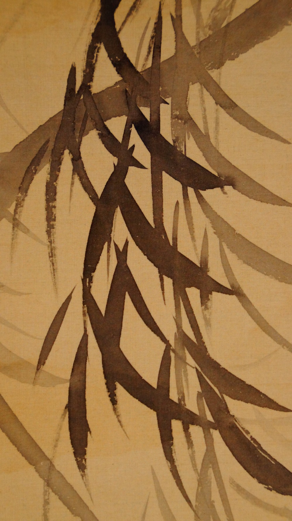 Play of the River Crabs Hanging Scroll by Ekito Willow Motif Close-Up 3