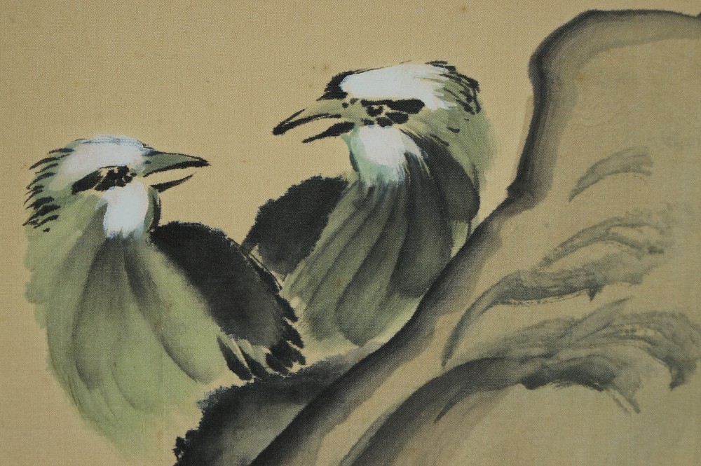 Birds and Flowers Hanging Scroll Birds Motif Close-Up 2