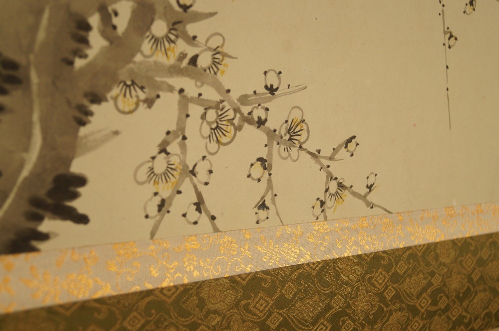 Painted motif of nightingale and cherry blossoms without mounting 2