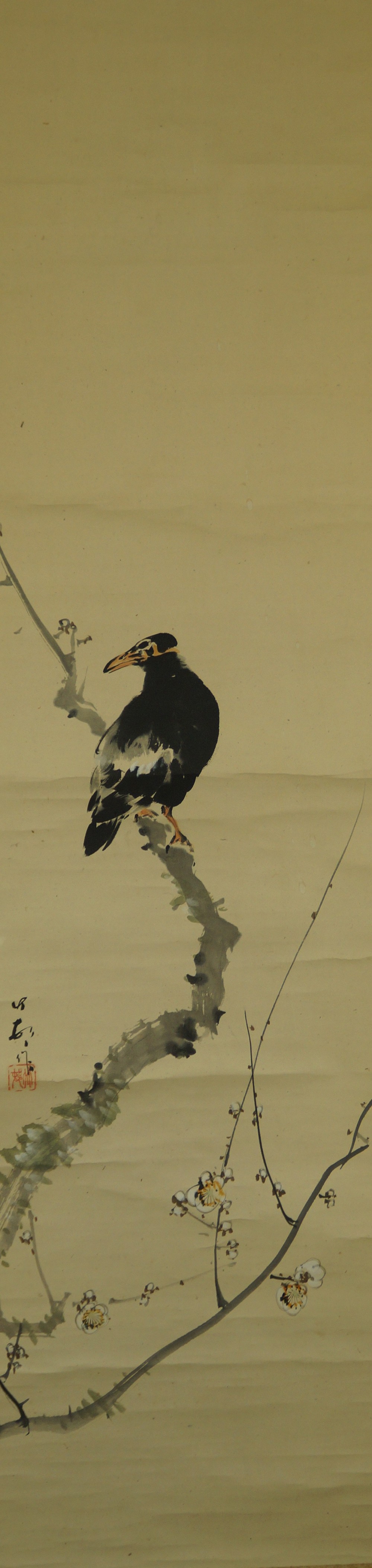 Crow on a plum branch full motif without mounting