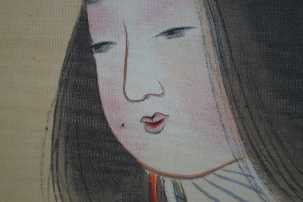 Beauty in Kimono Hanging Scroll Face Close-Up 2