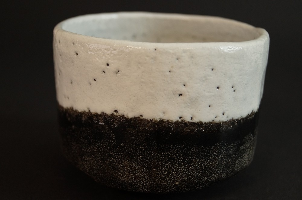 Chawan Fuji-San Motif Raku Ware by Shoraku Sasaki Side View 3