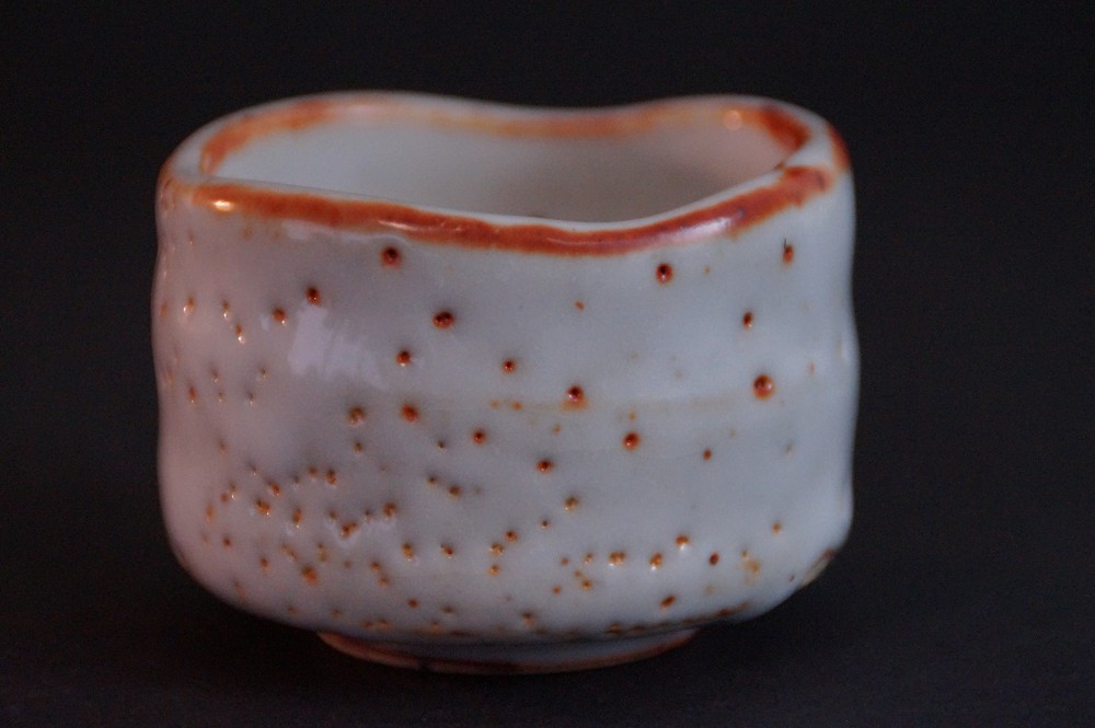 Shino Sake Cup Guinomi by Sato Yasumoto Side View 3