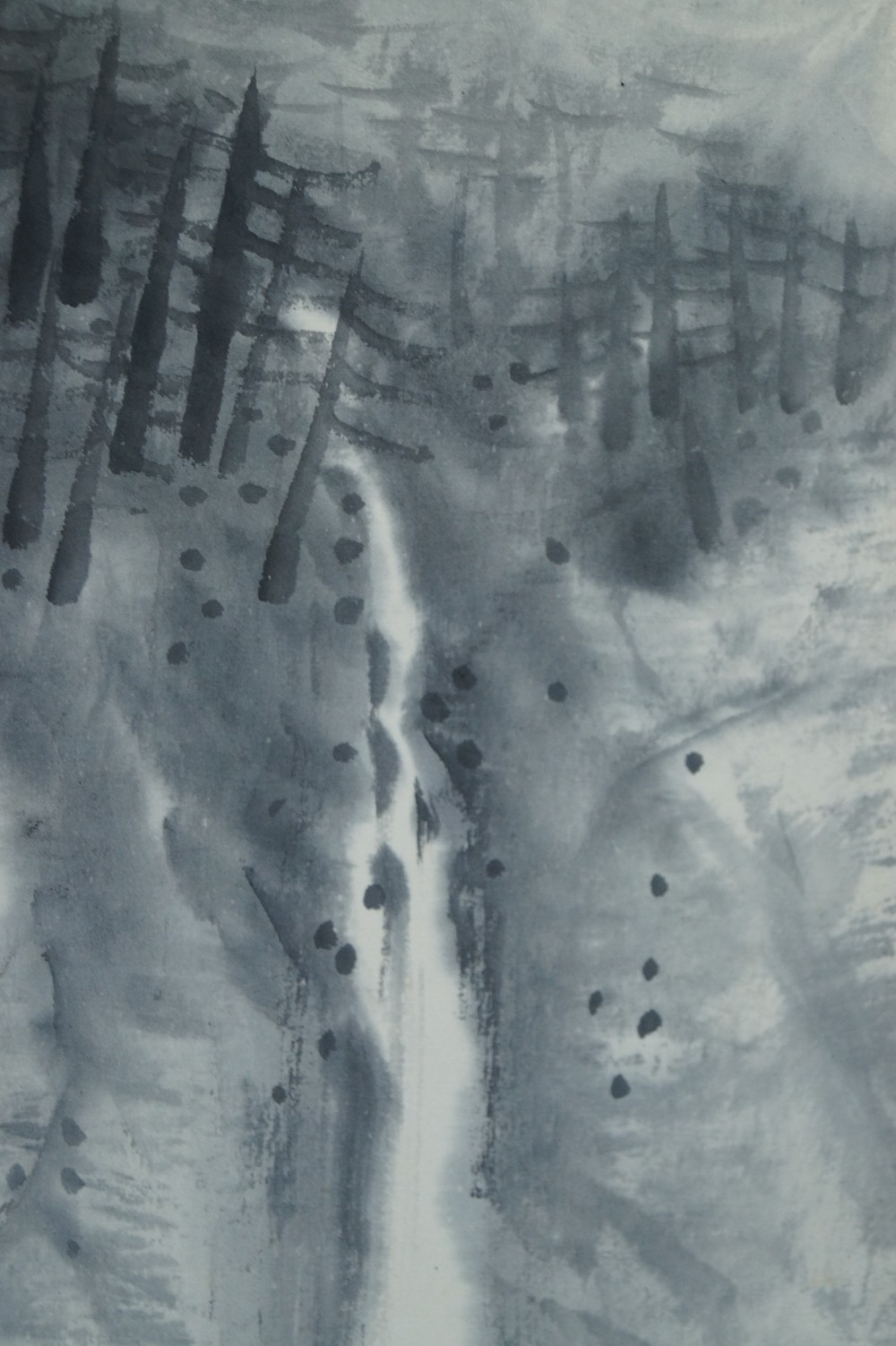 Landschaft Rollbild Wasserfall-Motiv Nahaufnahme