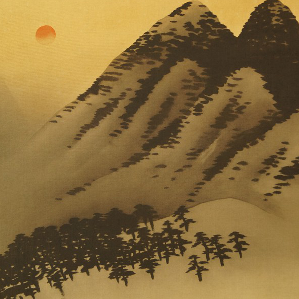 Berge Kakemono Motiv Nahaufnahme Vorschau