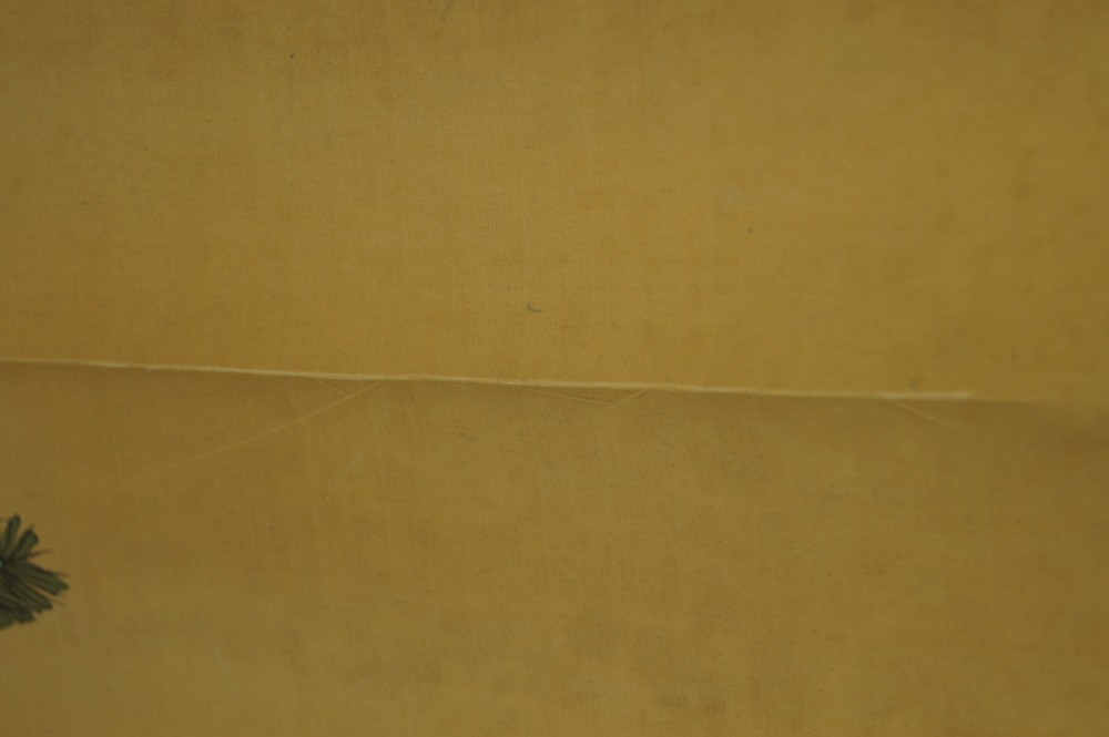 Zwei Kraniche Rollbild Montierungsdetail 3