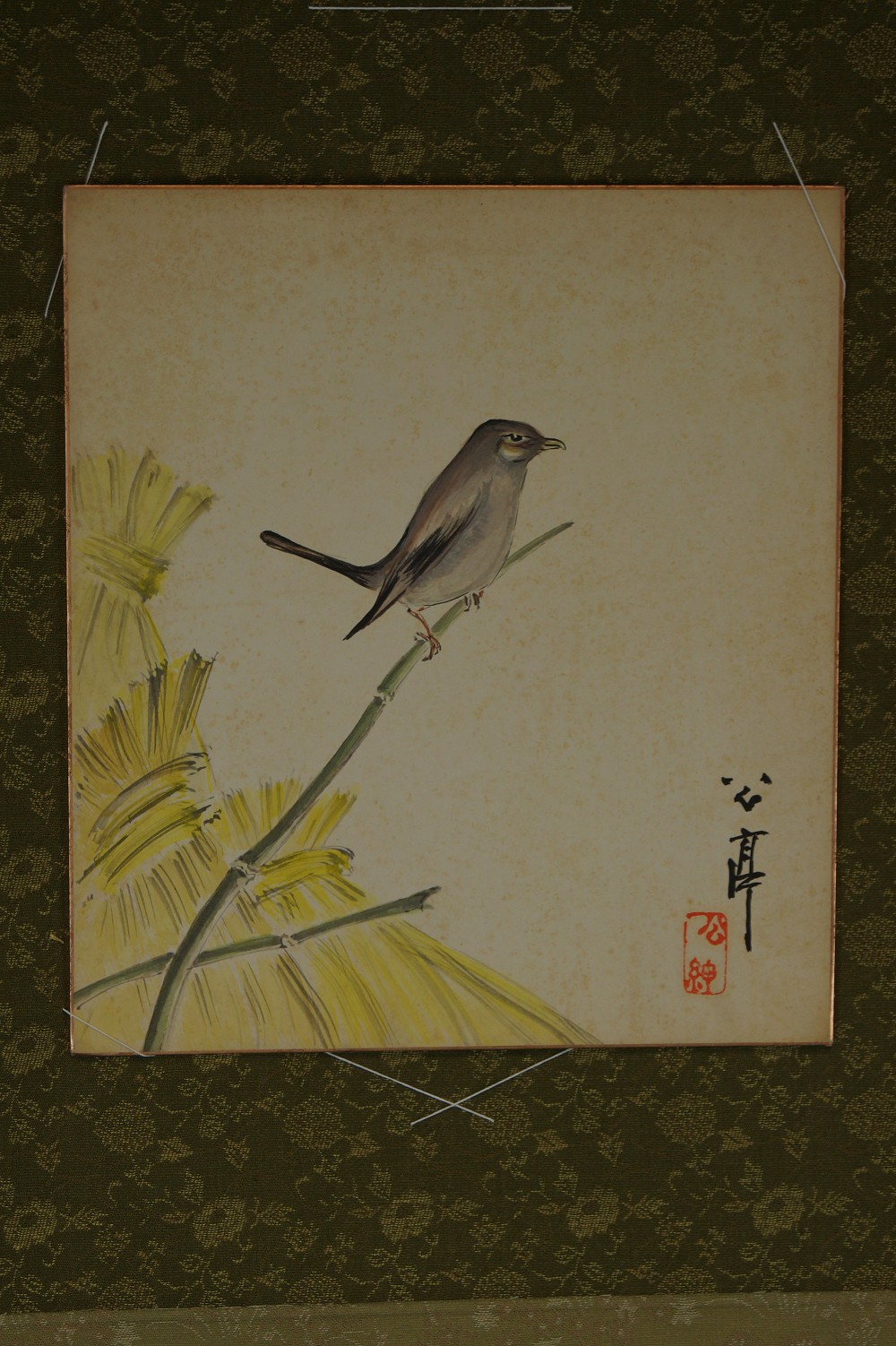 Shikishi Spatz bei der Reisernte Shikishi in Einfassung