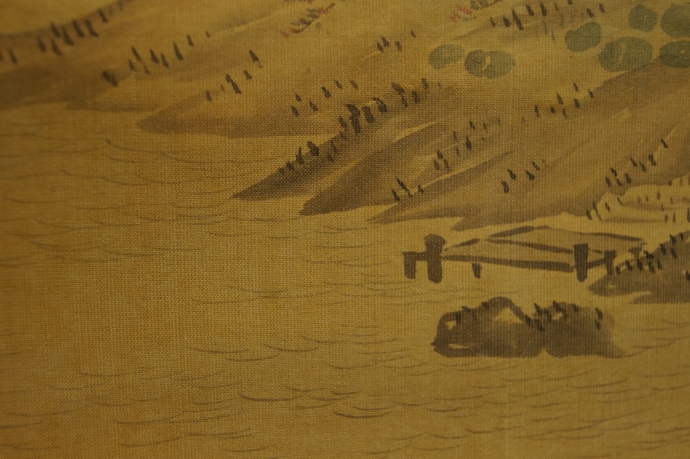 Flussufer mit Schilf und Steg Nahaufnahme