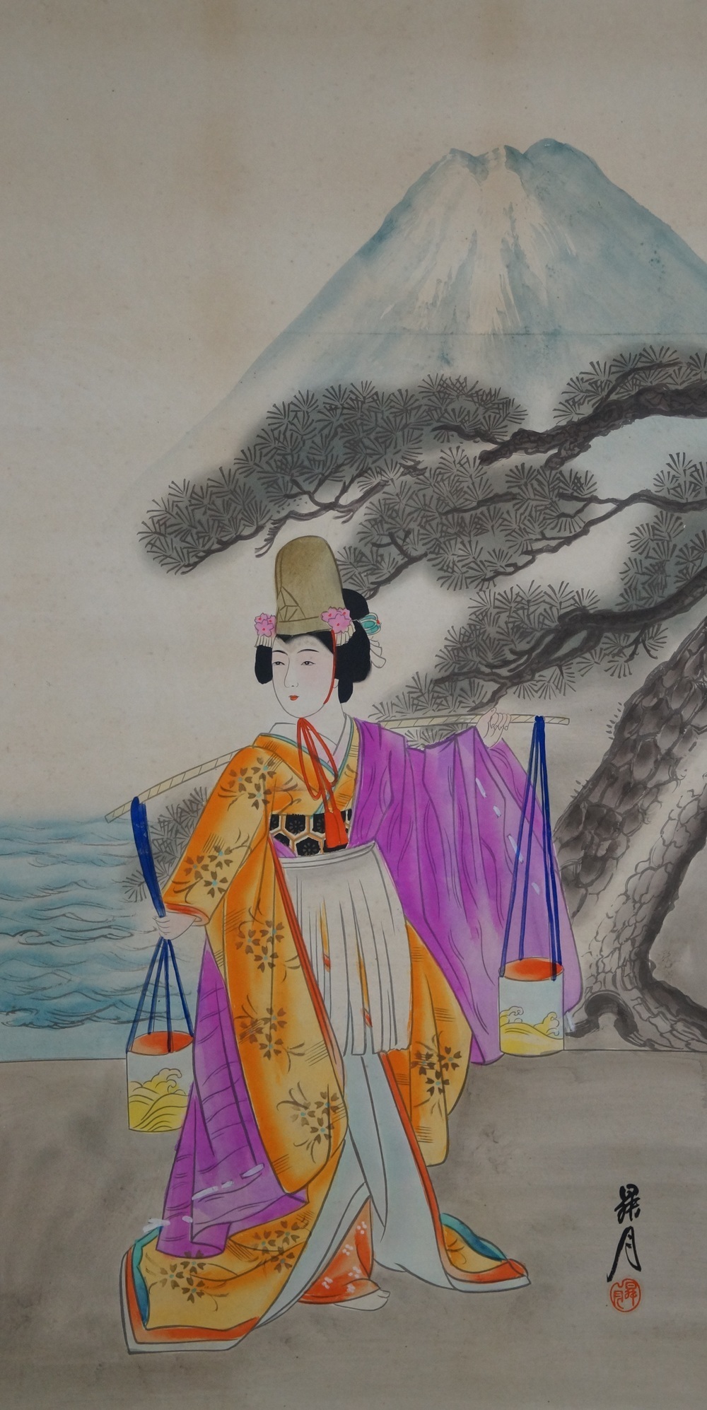 Beauty in Kimono Full Motif Without Framing
