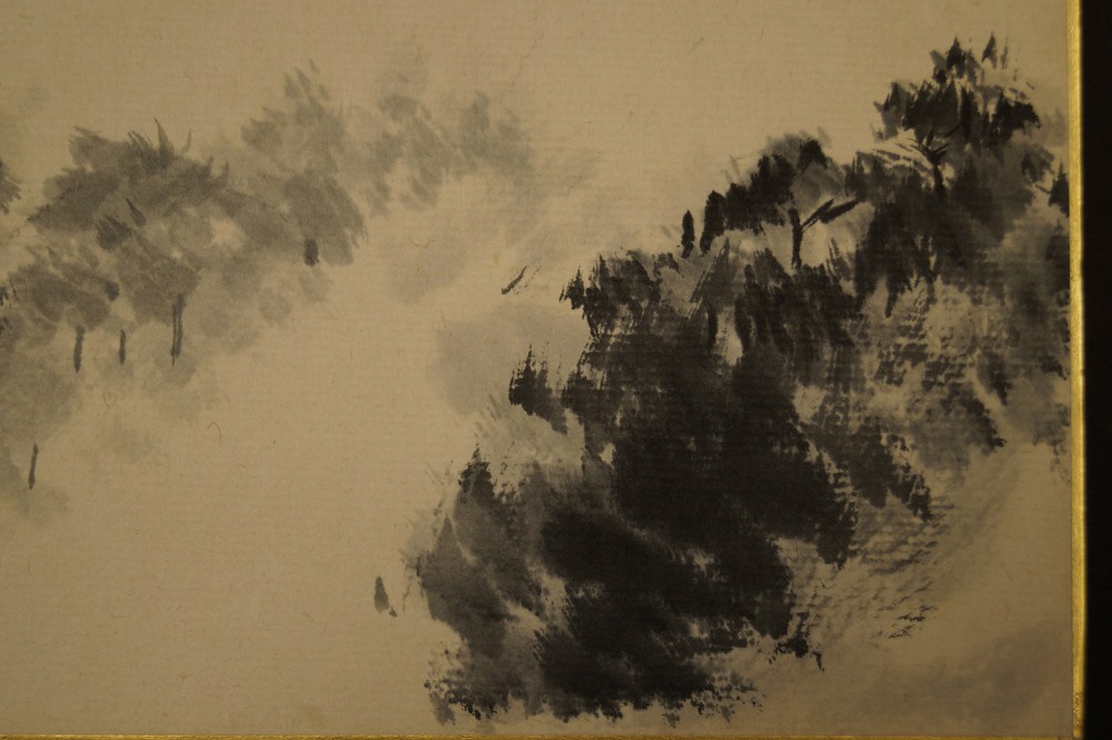 Shikishi Berglandschaft Baum-Motiv Nahaufnahme