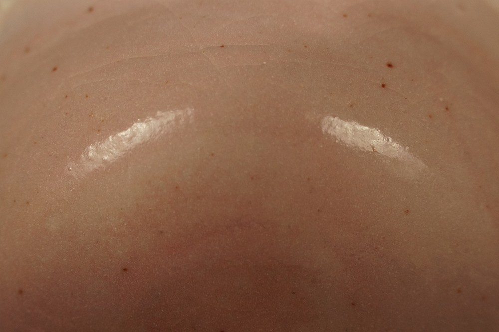 Interior glaze with fine crackle lines, interior view close-up