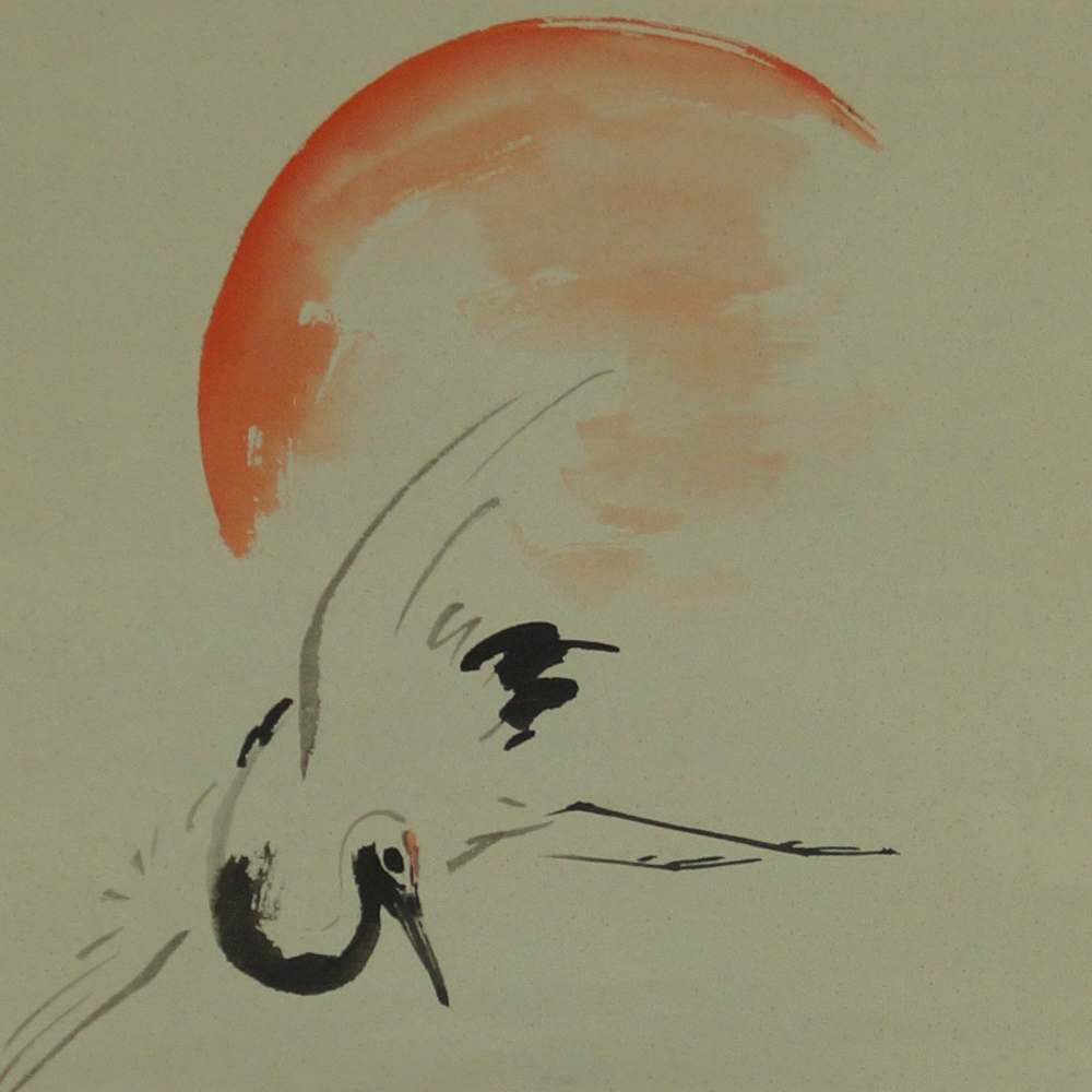 Crane in Flight by Niwa Gyokuni Close-Up Preview