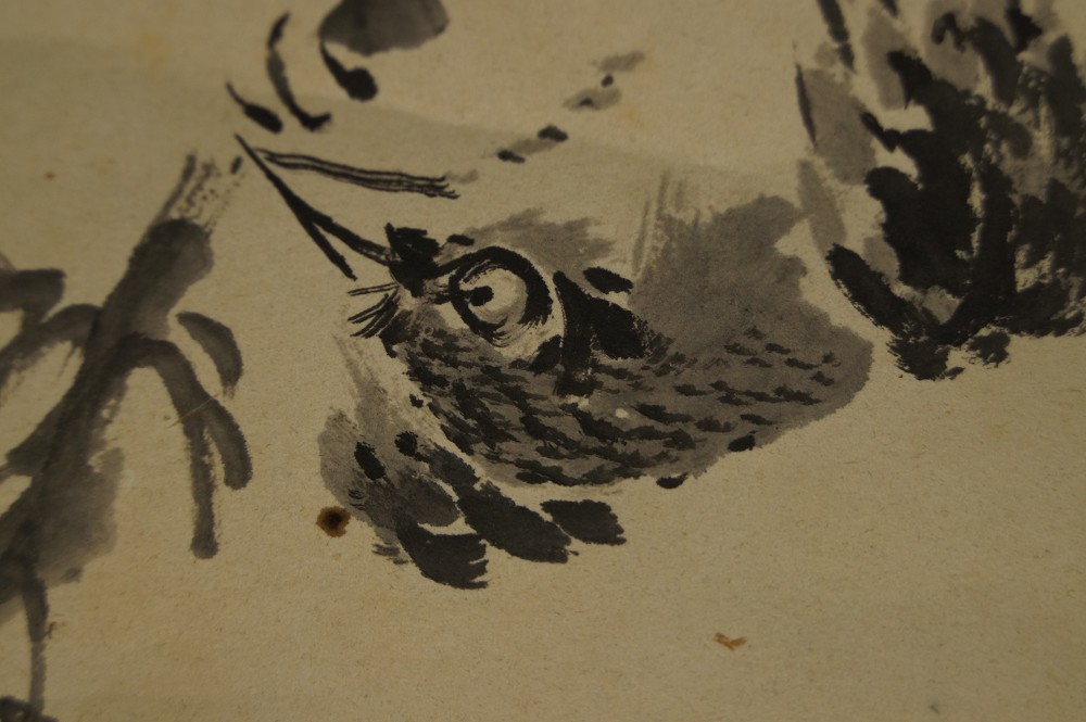 Bird on Pine Branch by Akiaki Okamoto Bird Motif Close-Up 2