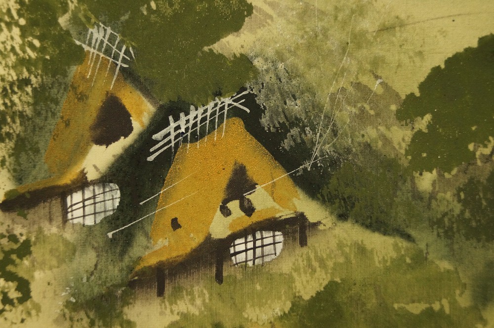 Landschafts-Kakemono Hausmotiv Nahaufnahme
