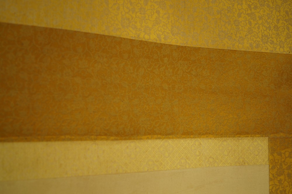 Landschaft Rollbild Kakejiku Kakemono Montierungsdetail