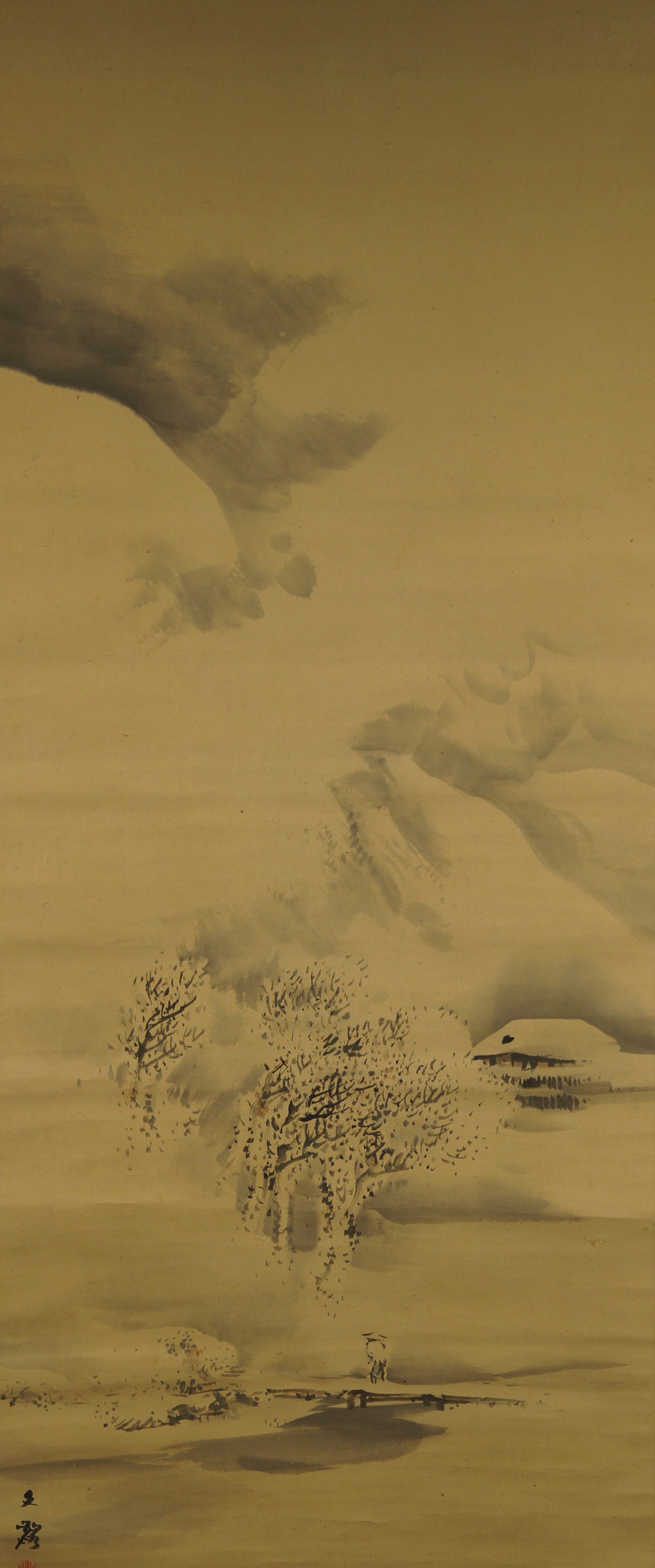 Landschaft Rollbild von Bunrin Shiokawa Gesamtmotiv ohne Rahmung