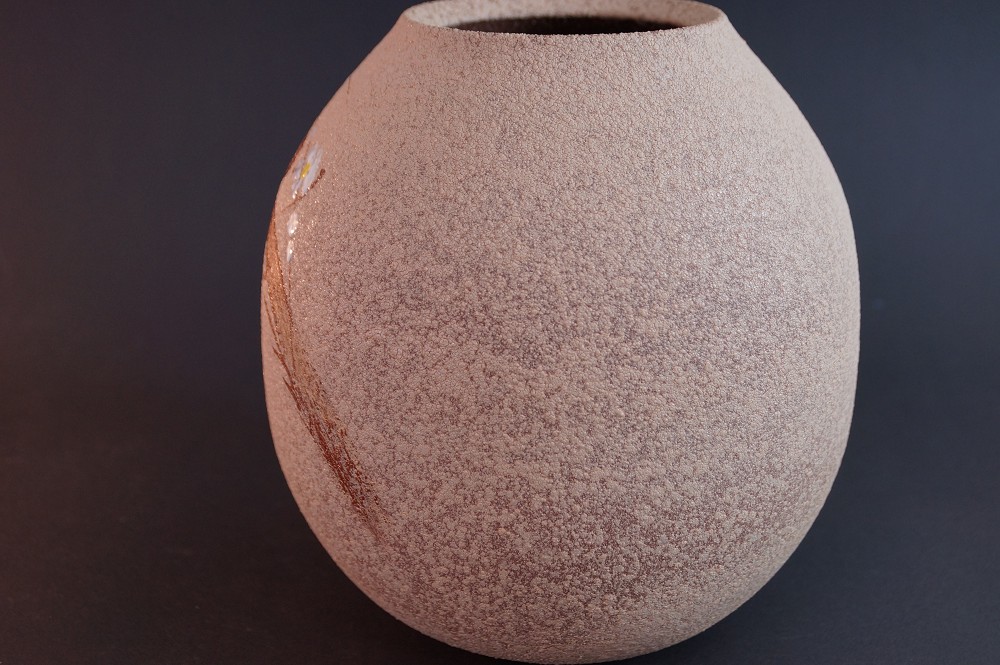 Handgetöpferte japanische Shigaraki Vase von Kaoru Ohara