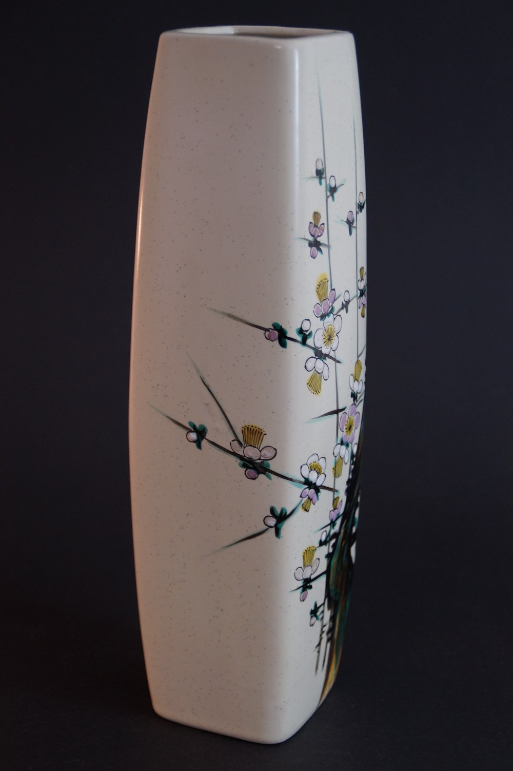 Kutani Vase with Plum Blossom Motif Side View